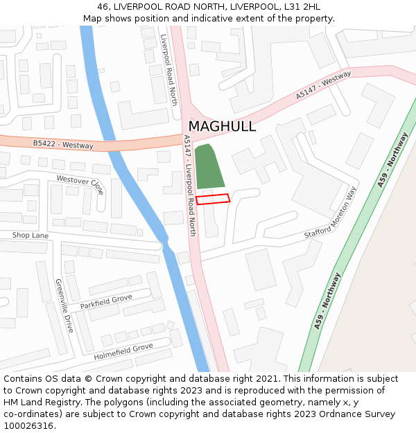 46, LIVERPOOL ROAD NORTH, LIVERPOOL, L31 2HL: Location map and indicative extent of plot