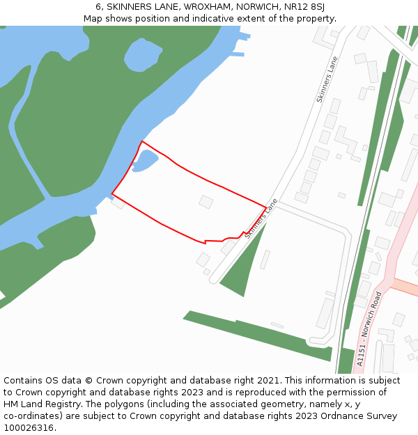 6, SKINNERS LANE, WROXHAM, NORWICH, NR12 8SJ: Location map and indicative extent of plot