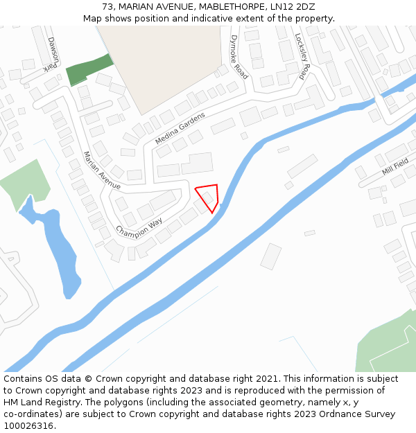 73, MARIAN AVENUE, MABLETHORPE, LN12 2DZ: Location map and indicative extent of plot