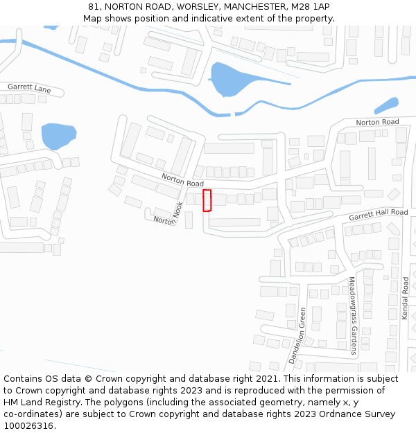 81, NORTON ROAD, WORSLEY, MANCHESTER, M28 1AP: Location map and indicative extent of plot