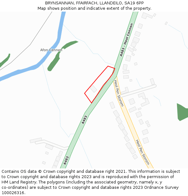 BRYNSANNAN, FFAIRFACH, LLANDEILO, SA19 6PP: Location map and indicative extent of plot