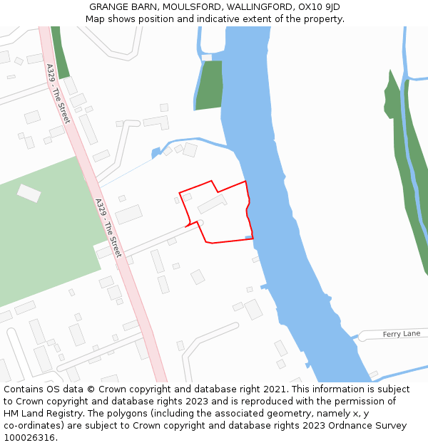 GRANGE BARN, MOULSFORD, WALLINGFORD, OX10 9JD: Location map and indicative extent of plot