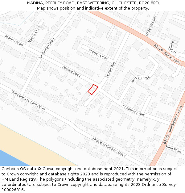 NADINA, PEERLEY ROAD, EAST WITTERING, CHICHESTER, PO20 8PD: Location map and indicative extent of plot