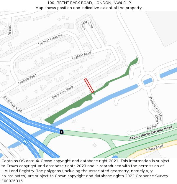 100, BRENT PARK ROAD, LONDON, NW4 3HP: Location map and indicative extent of plot