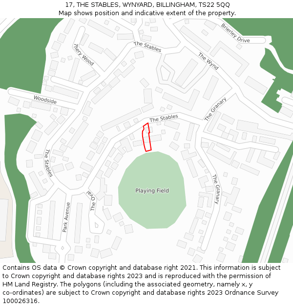 17, THE STABLES, WYNYARD, BILLINGHAM, TS22 5QQ: Location map and indicative extent of plot