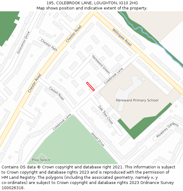 195, COLEBROOK LANE, LOUGHTON, IG10 2HG: Location map and indicative extent of plot