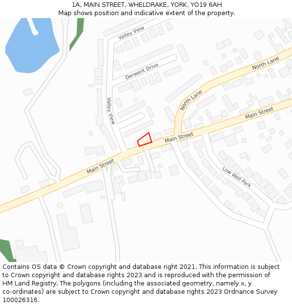 1A, MAIN STREET, WHELDRAKE, YORK, YO19 6AH: Location map and indicative extent of plot