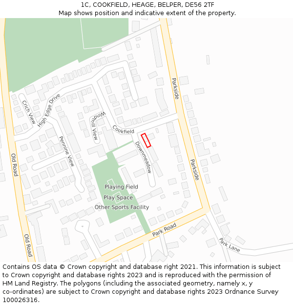 1C, COOKFIELD, HEAGE, BELPER, DE56 2TF: Location map and indicative extent of plot