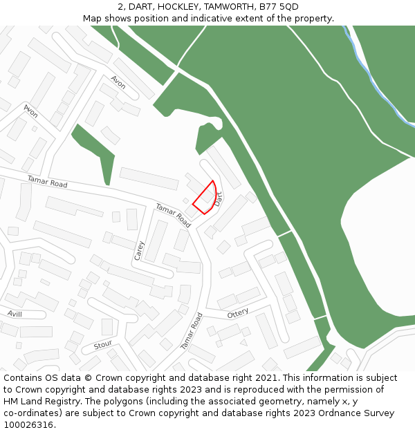 2, DART, HOCKLEY, TAMWORTH, B77 5QD: Location map and indicative extent of plot