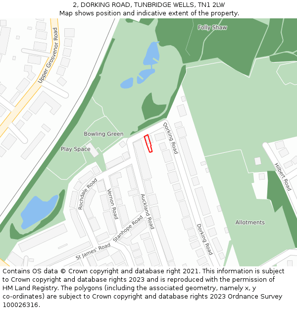2, DORKING ROAD, TUNBRIDGE WELLS, TN1 2LW: Location map and indicative extent of plot