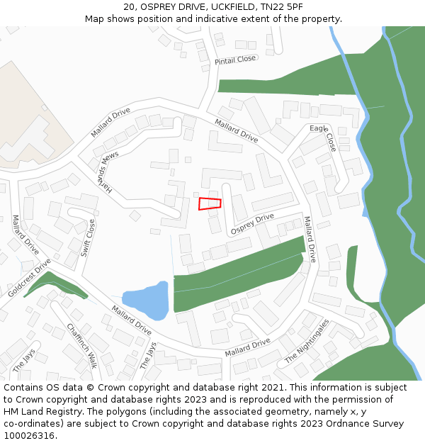 20, OSPREY DRIVE, UCKFIELD, TN22 5PF: Location map and indicative extent of plot