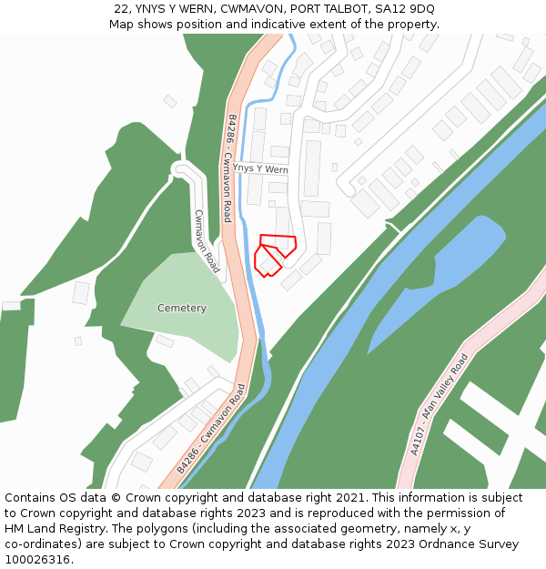 22, YNYS Y WERN, CWMAVON, PORT TALBOT, SA12 9DQ: Location map and indicative extent of plot
