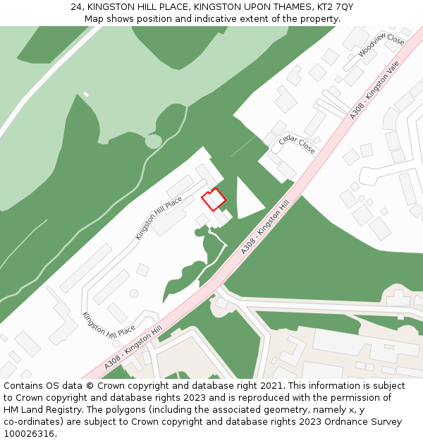 24, KINGSTON HILL PLACE, KINGSTON UPON THAMES, KT2 7QY: Location map and indicative extent of plot