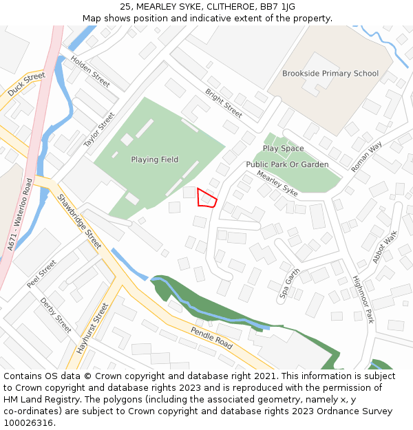 25, MEARLEY SYKE, CLITHEROE, BB7 1JG: Location map and indicative extent of plot