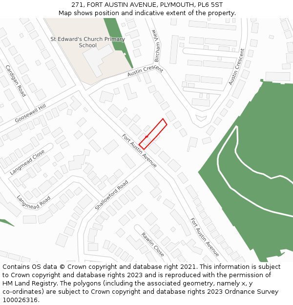 271, FORT AUSTIN AVENUE, PLYMOUTH, PL6 5ST: Location map and indicative extent of plot