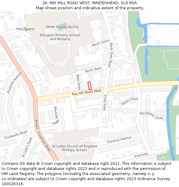 29, RAY MILL ROAD WEST, MAIDENHEAD, SL6 8SA: Location map and indicative extent of plot