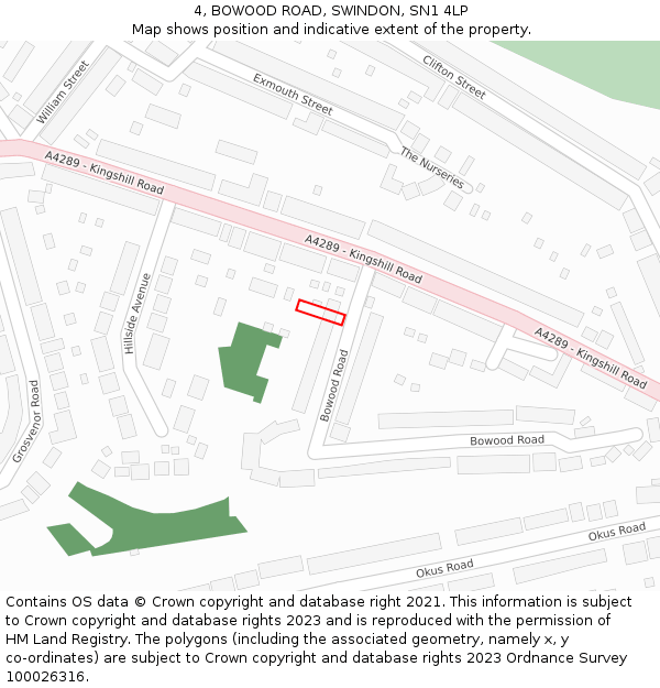 4, BOWOOD ROAD, SWINDON, SN1 4LP: Location map and indicative extent of plot