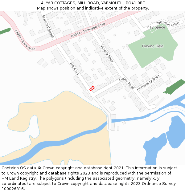 4, YAR COTTAGES, MILL ROAD, YARMOUTH, PO41 0RE: Location map and indicative extent of plot