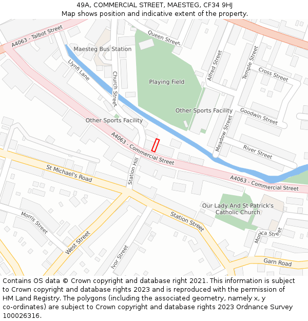 49A, COMMERCIAL STREET, MAESTEG, CF34 9HJ: Location map and indicative extent of plot