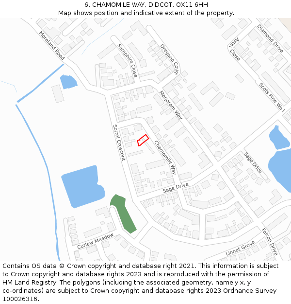 6, CHAMOMILE WAY, DIDCOT, OX11 6HH: Location map and indicative extent of plot