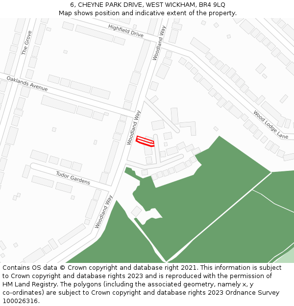 6, CHEYNE PARK DRIVE, WEST WICKHAM, BR4 9LQ: Location map and indicative extent of plot