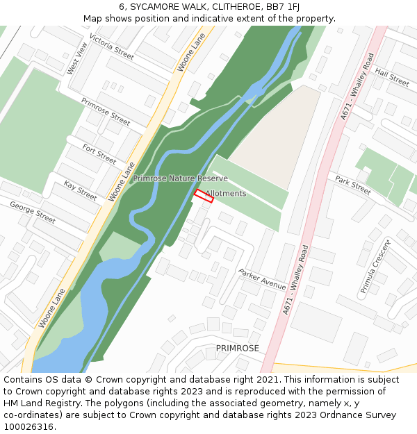 6, SYCAMORE WALK, CLITHEROE, BB7 1FJ: Location map and indicative extent of plot