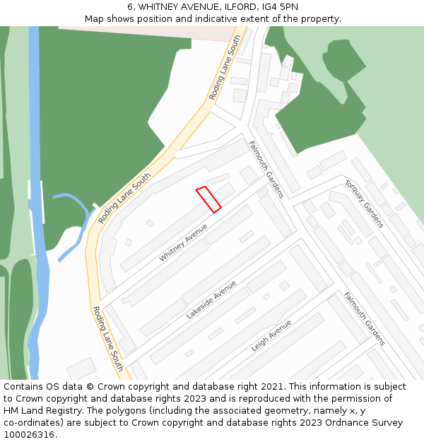 6, WHITNEY AVENUE, ILFORD, IG4 5PN: Location map and indicative extent of plot