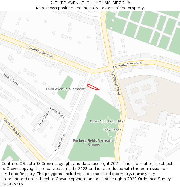 7, THIRD AVENUE, GILLINGHAM, ME7 2HA: Location map and indicative extent of plot