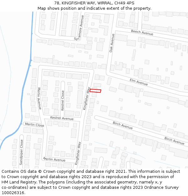 78, KINGFISHER WAY, WIRRAL, CH49 4PS: Location map and indicative extent of plot