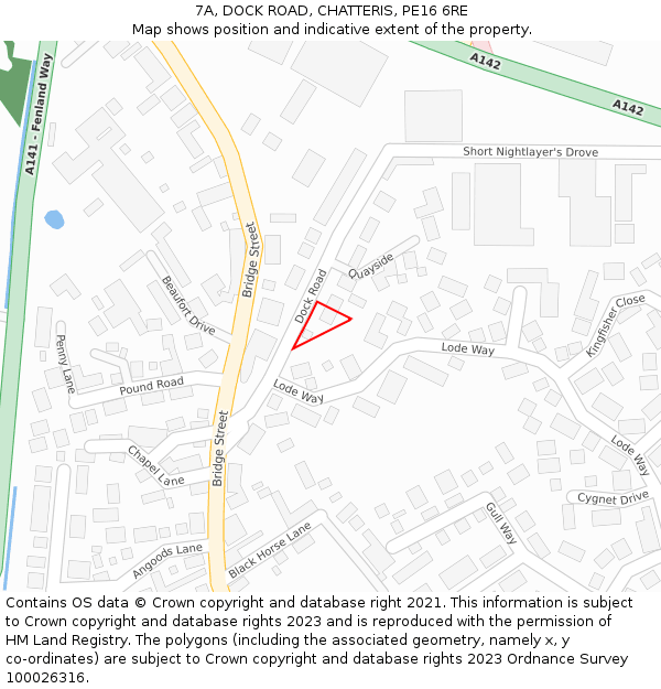 7A, DOCK ROAD, CHATTERIS, PE16 6RE: Location map and indicative extent of plot
