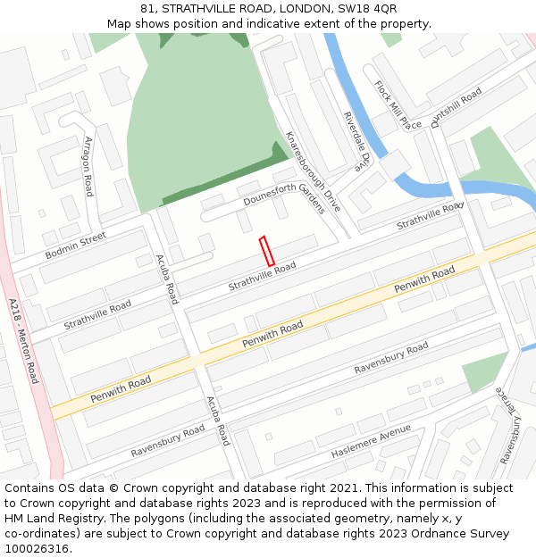 81, STRATHVILLE ROAD, LONDON, SW18 4QR: Location map and indicative extent of plot