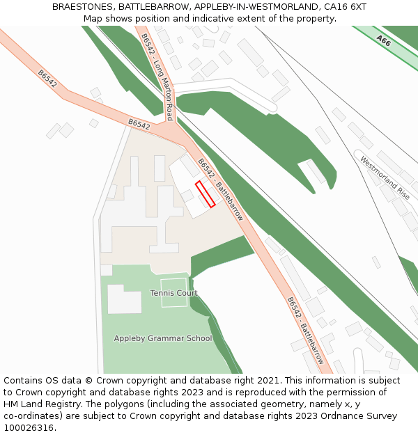 BRAESTONES, BATTLEBARROW, APPLEBY-IN-WESTMORLAND, CA16 6XT: Location map and indicative extent of plot