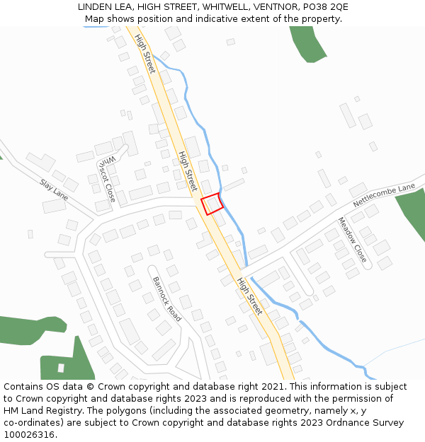 LINDEN LEA, HIGH STREET, WHITWELL, VENTNOR, PO38 2QE: Location map and indicative extent of plot