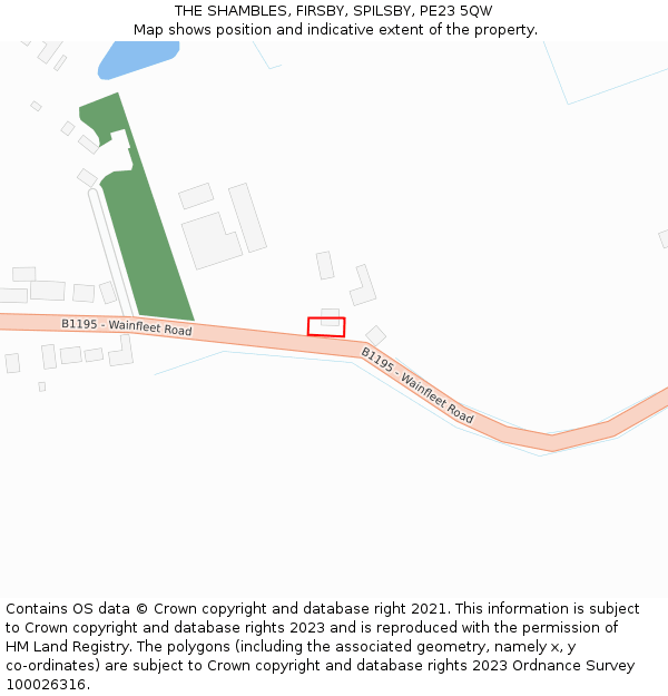 THE SHAMBLES, FIRSBY, SPILSBY, PE23 5QW: Location map and indicative extent of plot