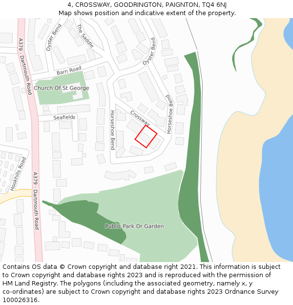 4, CROSSWAY, GOODRINGTON, PAIGNTON, TQ4 6NJ: Location map and indicative extent of plot