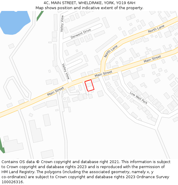 4C, MAIN STREET, WHELDRAKE, YORK, YO19 6AH: Location map and indicative extent of plot