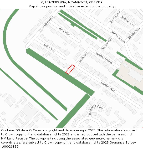 6, LEADERS WAY, NEWMARKET, CB8 0DP: Location map and indicative extent of plot