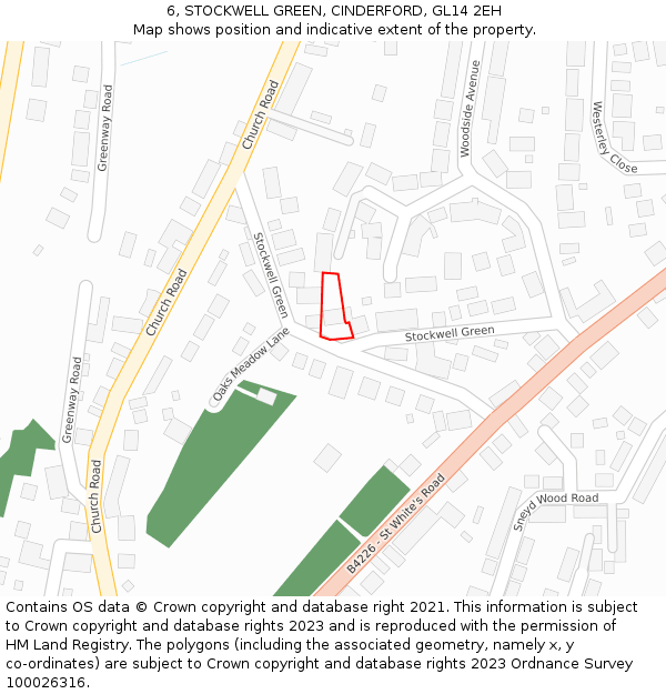 6, STOCKWELL GREEN, CINDERFORD, GL14 2EH: Location map and indicative extent of plot