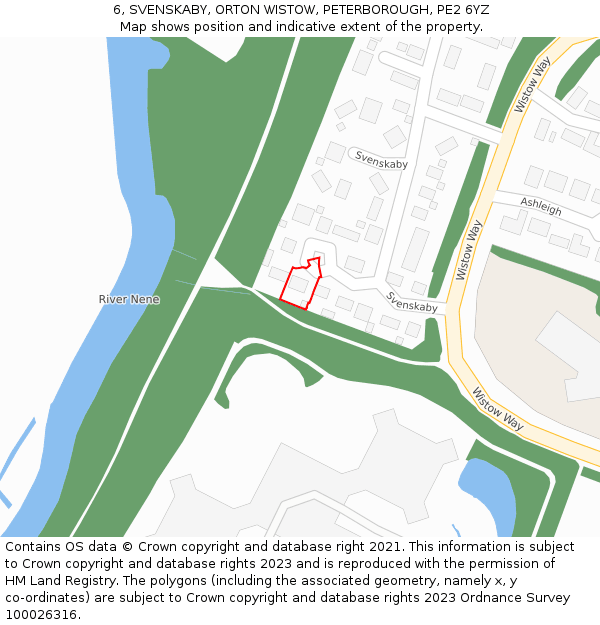 6, SVENSKABY, ORTON WISTOW, PETERBOROUGH, PE2 6YZ: Location map and indicative extent of plot