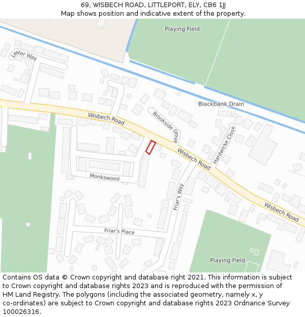69, WISBECH ROAD, LITTLEPORT, ELY, CB6 1JJ: Location map and indicative extent of plot