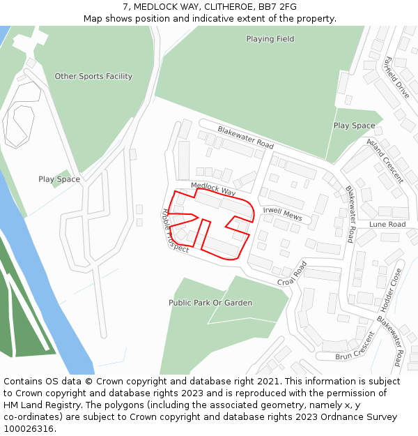 7, MEDLOCK WAY, CLITHEROE, BB7 2FG: Location map and indicative extent of plot