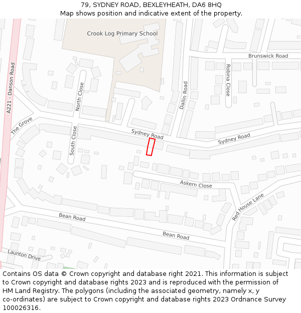79, SYDNEY ROAD, BEXLEYHEATH, DA6 8HQ: Location map and indicative extent of plot