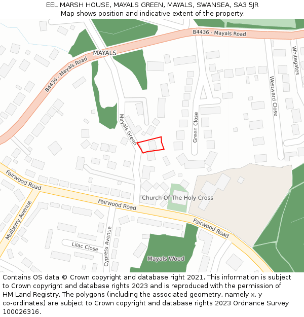 EEL MARSH HOUSE, MAYALS GREEN, MAYALS, SWANSEA, SA3 5JR: Location map and indicative extent of plot