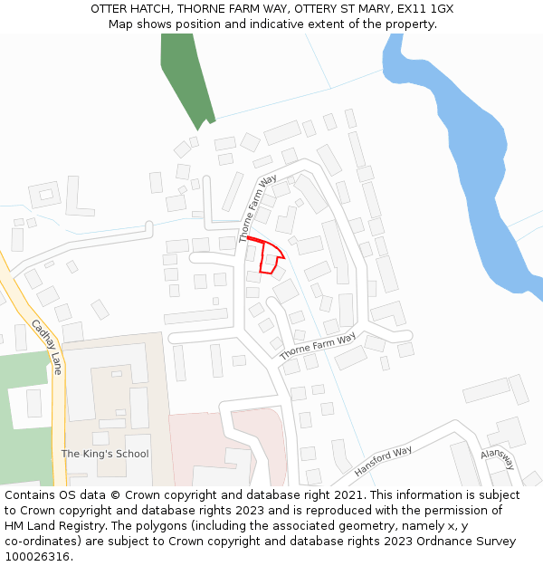 OTTER HATCH, THORNE FARM WAY, OTTERY ST MARY, EX11 1GX: Location map and indicative extent of plot