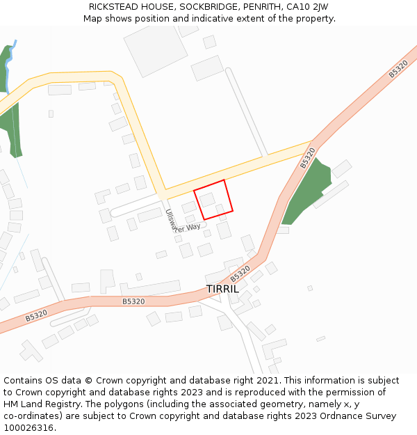 RICKSTEAD HOUSE, SOCKBRIDGE, PENRITH, CA10 2JW: Location map and indicative extent of plot