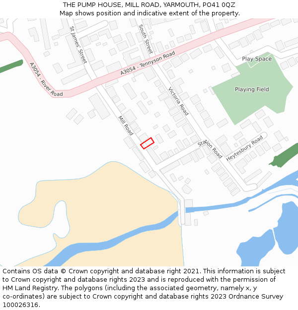 THE PUMP HOUSE, MILL ROAD, YARMOUTH, PO41 0QZ: Location map and indicative extent of plot