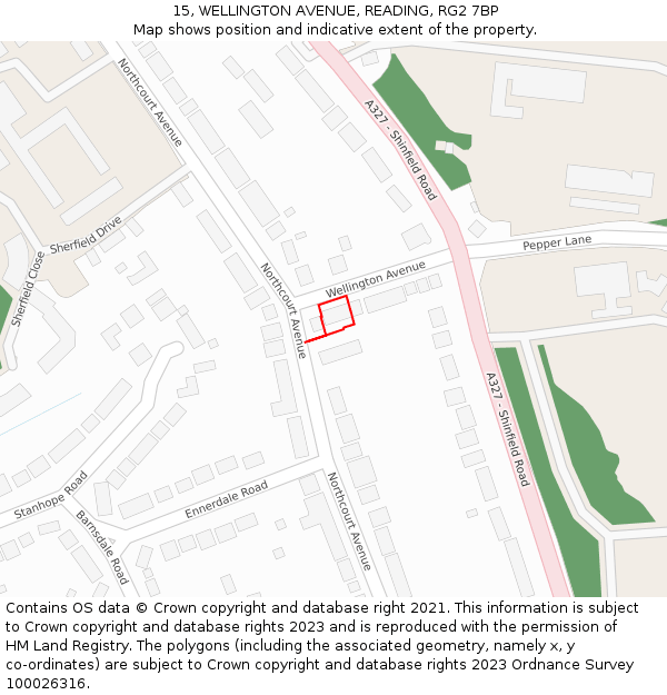 15, WELLINGTON AVENUE, READING, RG2 7BP: Location map and indicative extent of plot