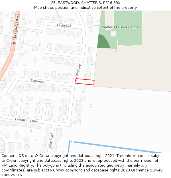 25, EASTWOOD, CHATTERIS, PE16 6RX: Location map and indicative extent of plot