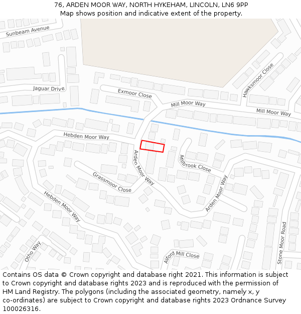 76, ARDEN MOOR WAY, NORTH HYKEHAM, LINCOLN, LN6 9PP: Location map and indicative extent of plot