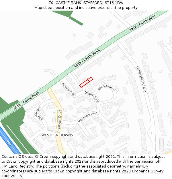 79, CASTLE BANK, STAFFORD, ST16 1DW: Location map and indicative extent of plot